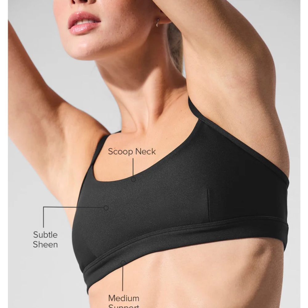 Set! Alo Outfit Pinstripe High Waist Leggings XS Airlift Intrigue Bra XS Black - Picture 4 of 11